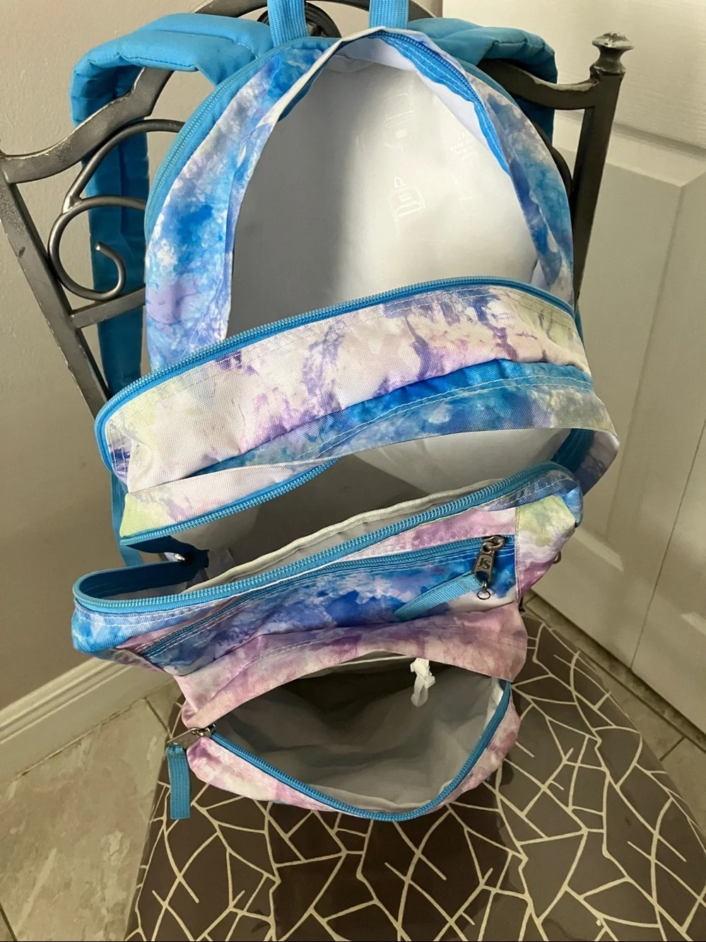 JanSport Big Student backpack in the Mystical Swirl tie-dye pattern